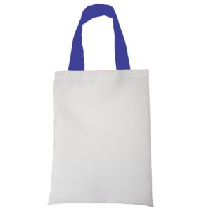 Bolsas con asas de tela tergal 100% poliéster para sublimar de 35 X 30 cm
